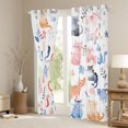 thumbnail image 3 of Homewish Funny Colorful Cat Curtains Pack of 2 (42x84 Each) for Kids, Kawaii Kitten Animal Curtains Blackout, Cartoon Cherry Blossoms Bedroom Curtains, Curtains and Drapes Bedroom Decor, 3 of 6