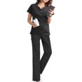 thumbnail image 2 of EIMELI Scrubs Set for Women V Neck Short Sleeves Uniform with Pockets Non-Sticky Hair Workwear for Pet Hospital New, 2 of 2