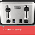 thumbnail image 5 of Black+Decker 4-Slice Toaster with Extra-Wide Slots and Drop-Down Crumb Tray, Black/Silver, 5 of 8