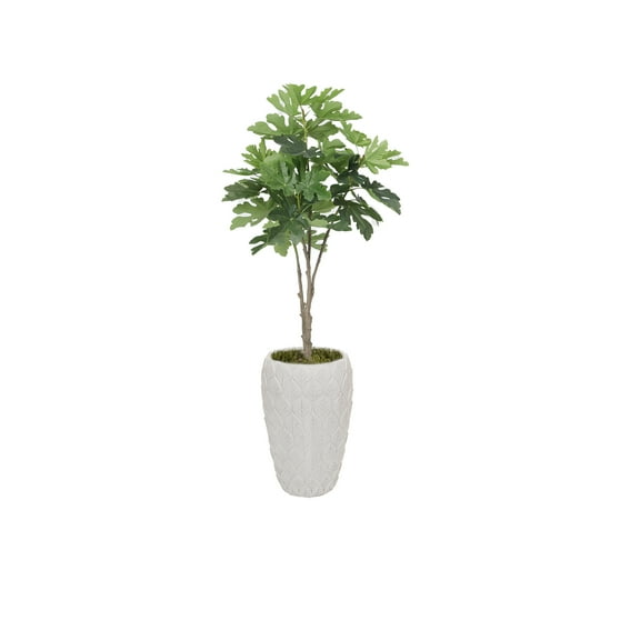 74.5'' real touch fake Sycamore tree with beautiful large leaves- Perfect for indoor or outdoor use