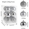 thumbnail image 5 of Christmas Ball Ornaments, 12pcs Pre-Strung Xmas Tree Decorations，Holiday Hanging Balls-3 Style Shatterproof Plastic Ball Ornaments, 5 of 8