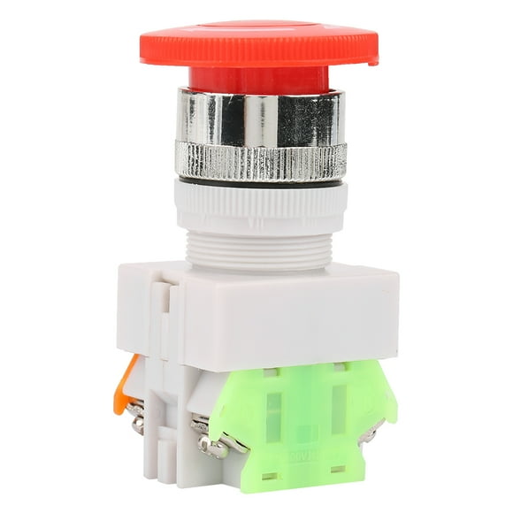 22mm Mount Self Locking Emergency Stop Mushroom Push Button Switch Long Lifespan Security Insulation Stable