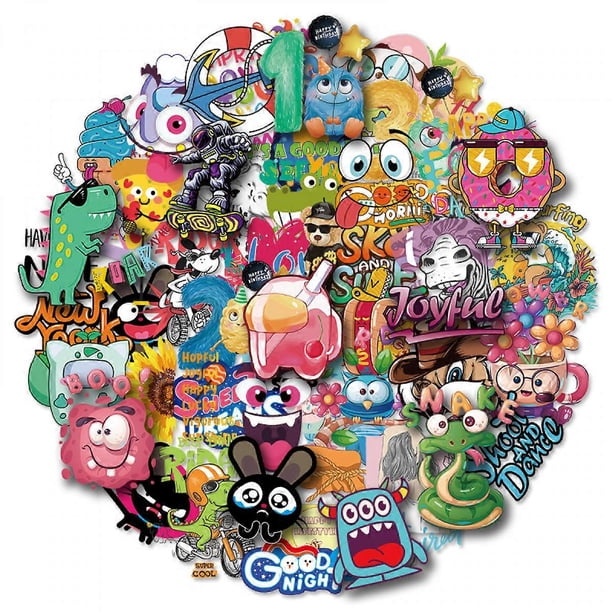 Anime Stickers for Cute Cartoon Animals, Set of 50, Waterproof and UV Resistant, Perfect for All Your Gadgets