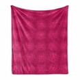 thumbnail image 1 of Victorian Soft Flannel Fleece Throw Blanket, Vibrant Monochrome Illustration of Antique Floral Swirling Motif Pattern, Cozy Plush for Indoor and Outdoor Use, 60" x 80", Magenta Hot Pink, by Ambesonne, 1 of 5
