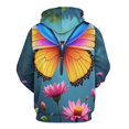 thumbnail image 3 of Vibrant Butterfly Floral Print(1)-4 Men's Women Vintage 3D Hooded Sweatshirt - All-Season Loose Fit Streetwear, 3 of 6