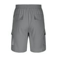 thumbnail image 4 of Odbmxy Shorts for Men Athletic Cargo Mens Shorts Plus Size Elastic Waist Loose Leisure Solid Color Pockets Shorts,Gray M, 4 of 8