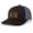Black/Charcoal, variant on Men's Wolves Not Sheep Patriotic Engraved Leather Patch Mesh Back Trucker Hat, Forest/White
