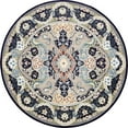 thumbnail image 1 of Unique Loom Narenj Medallion Textured Area Rug 10' x 10' Round Navy Blue/Tan, 1 of 1