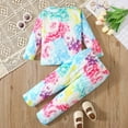 thumbnail image 4 of Girls Outfits Pajamas Tie-dye Shirts and Pants Set, 4 of 7