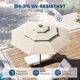 thumbnail image 4 of Garvee 10ft 3-Tier Solar Patio Umbrella with LED Lights, 8 Ribs, Push-Button Tilt, Crank Lift, Beige, 4 of 7