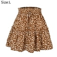 thumbnail image 2 of Women's Summer High Waist Ruffle Skirt Print Swing Beach Mini Skirt, 2 of 6