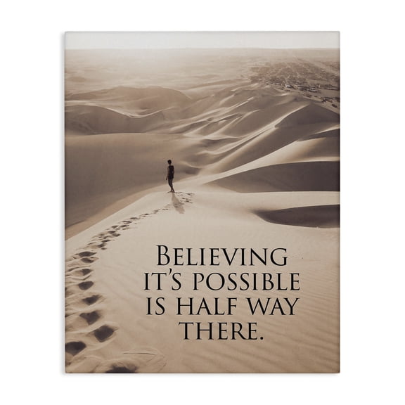Stupell Industries Contemporary Motivational Believe It's Possible Canvas Art, 16 x 20, by Steve Hunziker