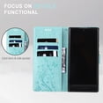 thumbnail image 5 of Wallet Case for Google Pixel 9 Pro XL,PU Leather Wallet Flip Kickstand Case [Magnetic Closure] [Wrist Strap] [Card Slots Holder] Embossed Butterfly & Flower Case for Women Girls,Green, 5 of 9