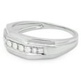 thumbnail image 2 of 0.25 CT Sterling Silver White Diamond Mens Wedding Anniversary Band, Size 9, 2 of 4
