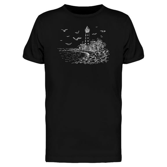 Hand Painted Lighthouse Tee Men's -Image by Shutterstock