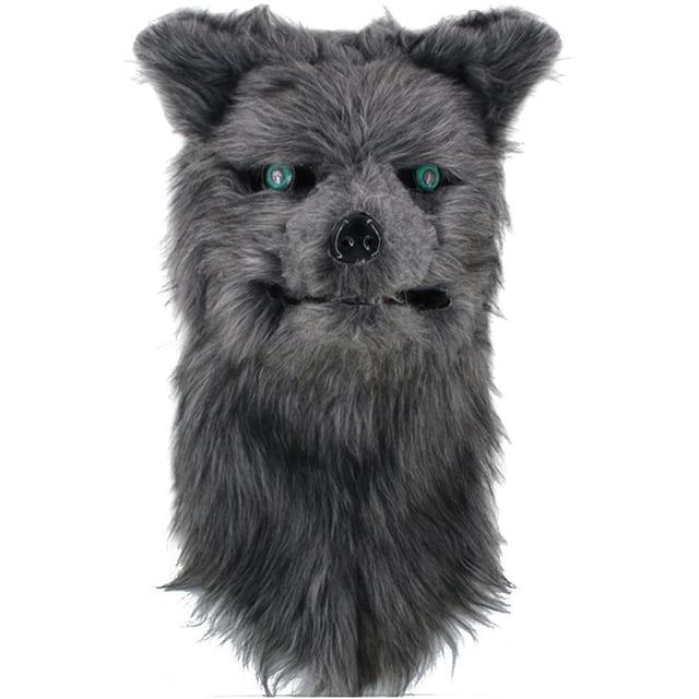 Máscara de lobo parlante con mandíbula móvil para Halloween y fiestas