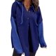 thumbnail image 1 of Sudadera SHEWIN Oversized para mujer, holgada, con capucha, azul marino, 1 of 4