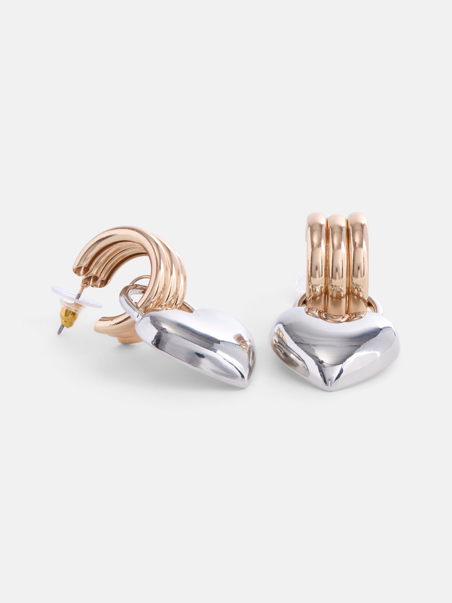 No Boundaries Hoop Heart Earrings, Women's