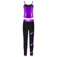 thumbnail image 2 of Miaeowve Kids Girls 2 Piece Summer Outfit Gym Yoga Dance Workout Sets Sleeveless Metallic Tank Top Purple 10, 2 of 6