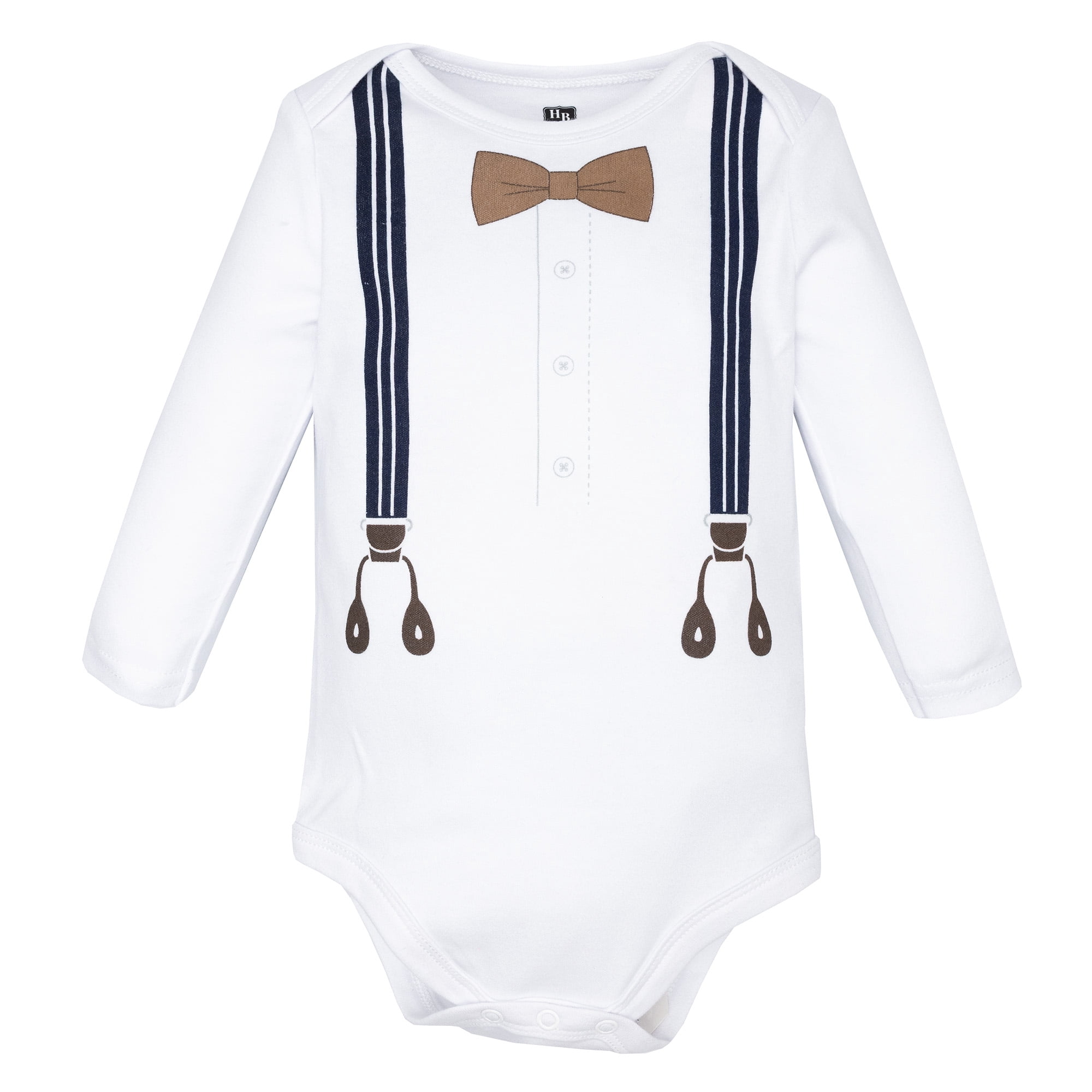 Hudson Baby Infant Boys Cotton Long-Sleeve Bodysuits 5-Pack, Handsome Like Daddy, 0-3 Months