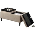 thumbnail image 3 of Convenience Concepts Designs4Comfort Storage Ottoman with Trays in Cream Fabric, 3 of 4