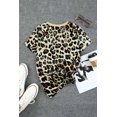thumbnail image 1 of ABPHQTO Camiseta con estampado gráfico de corazón de la bandera estadounidense de leopardo para mujer, 1 of 5