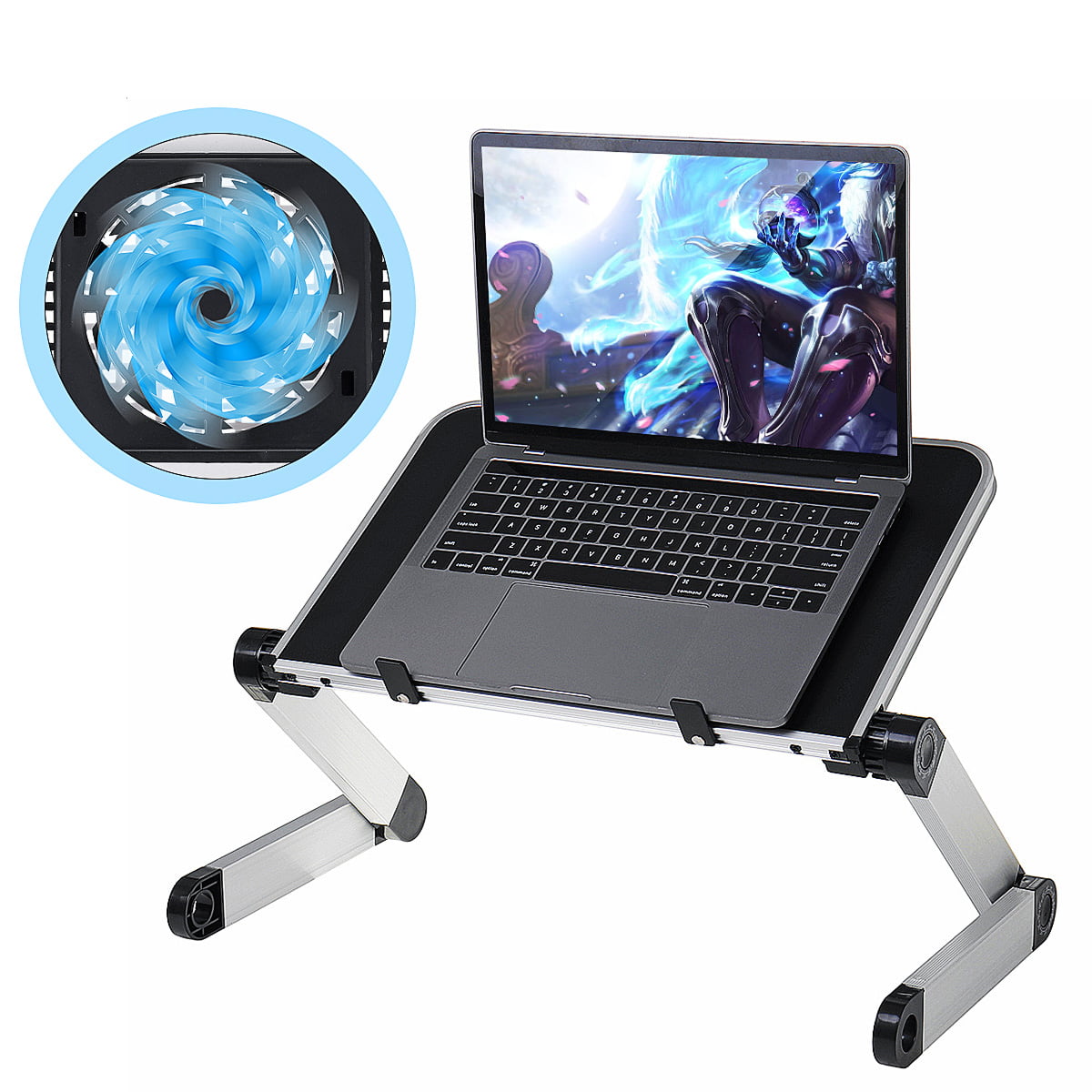 Adjustable Laptop Stand Lightweight and Multi-Functional for Work School Mount-It Portable Standing Desk Home and Bed Large Size Aluminum Bed Lap Tray for Notebook 
