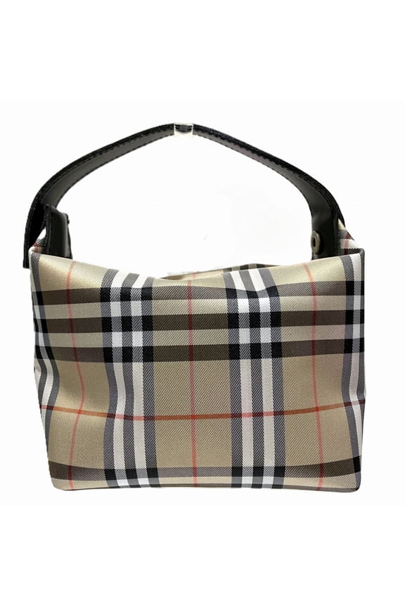 Pre-Owned Burberry handbag, Nova Check pattern, nylon x leather.