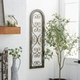thumbnail image 2 of DecMode Brown Rustic Wood Scrollwork Pattern with Arched Frame Wall Décor, 15"W x 48"H, 2 of 9