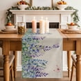 thumbnail image 2 of Table Runner 60 Inches Long for Kitchen Dining, Wisteria Dresser Scarf Farmhouse, Dining Table Decorations for Wedding/Parties, Purple Flowers Leaves Butterflies Plants Spring Beige 13 x 60 In, 2 of 8