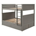 thumbnail image 2 of Bunk Bed Full Over Full Size Bunk with Twin Pull-Out Trundle,Sturdy Wood Full Over Bunk Bed Frame for 2, with Slats and Guardrails, No Box-Spring Needed, 2 of 9