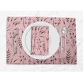 thumbnail image 1 of S4Sassy Pink Blueberry Leaves Printed Dining Room Reversible Tablemats With Napkins set, 1 of 3