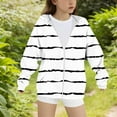 thumbnail image 5 of Taqqpue Girl Hoodie Casual Stripe Gradient Print Zip Up Jacket Tops School Outerwear Loose Fit Sports Plus Size Hooded Sweatshirt with Pockets for Kids 4-15Y, 5 of 5
