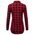 thumbnail image 3 of JJ Perfection Womens Long Sleeve Collared Button Down Plaid Flannel Shirt, 3 of 3