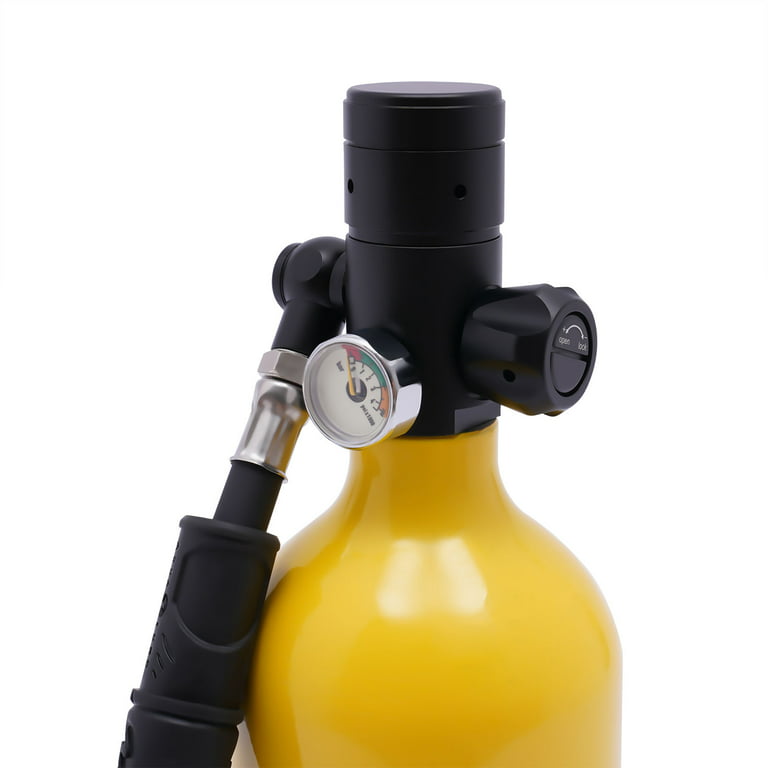 1L Mini Scuba Tank, 3000PSI Submersible Gas Cylinder Oxygen Tank Pump Kit  Snorkeling Air Tank 15-20 Minutes Underwater Breathing with Water Lung