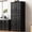 Black, variant on DRNANLIT 71" Tall Kitchen Pantry Cabinet with 3 Pull Out Organizers, Farmhouse Embossed Texture, Brown