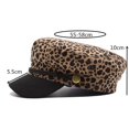 thumbnail image 2 of Boina de mujer con picos, sombrero plano de hiedra de invierno, boina de leopardo, 2 of 4
