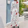 thumbnail image 3 of Blood Medical Equipment Pattern Women's Long Dress Long Sleeves Dress Vintage Dresses Party Maxi Dress High Waist Dress, 3 of 4