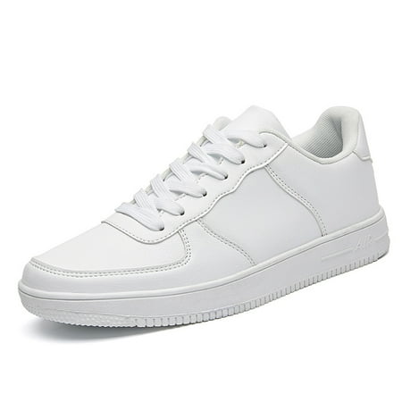 

Men‘s Fashion Plain Color Faux Leather Non-slip Comfortable Lace Up Casual Shoes Men‘s Skate Sneakers