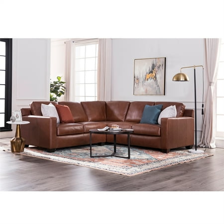 Lauren Leather 2 Piece Sectional in Camel (incomplete box 2 of 2 only)