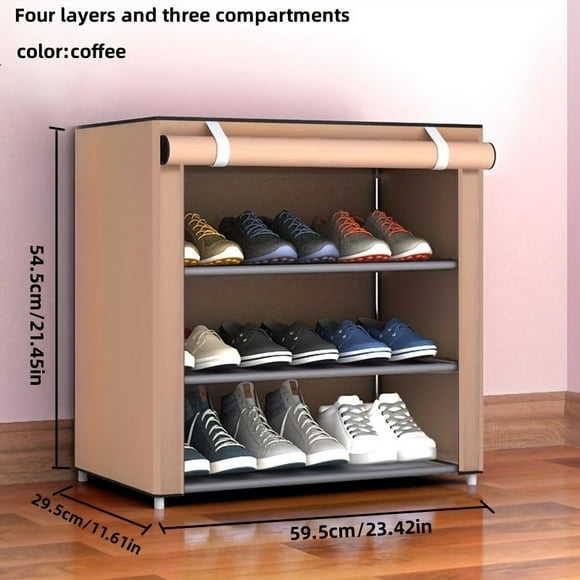 1pc Multi-layer Shoe Storage Rack With Cover, Dustproof Household Shoe Shelf For Entryway,