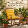 thumbnail image 4 of Outdoor High Back Chair Cushion, Water Resistant Tufted Adirondack Rocking Chair Cushion with Ties, Replacement Seat Cushion for Patio Furniture, Yellow, 4 of 7