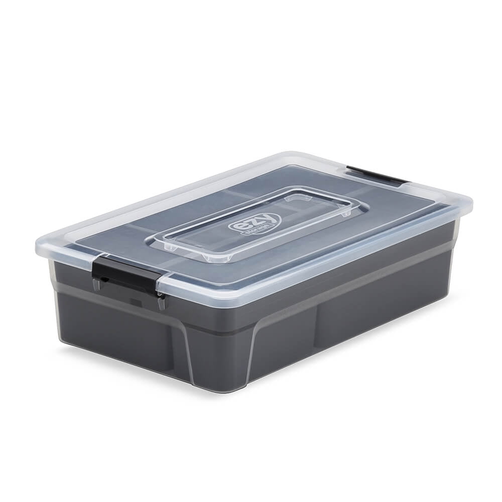 Ezy Storage 5.6 Liter Sort It Container Box with Removable Tray Cups