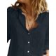thumbnail image 3 of QUTETN Women Linen Long Sleeve Shirts Summer Fall Casual Loose Button Blouse Tops Office Lady Outwear Top, 3 of 4