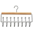 thumbnail image 2 of Goodw7 Wooden Wave Hanger for Closet, 8 Hook Space Saving Clothes Rack with Swivel Hook, Multifunctional Organizer for Belts Ties Scarves in Bedroom Dorm Apartment, 2 of 6