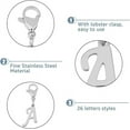 thumbnail image 4 of 26Pcs 304 Stainless Steel Letter Pendant Decorations Lobster Claw Clasps Charms for Keychain Purse Backpack Ornament Stainless Steel Color Letter A~Z 25~29mm 26pcs/set 1 set/box, 4 of 5