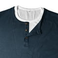 thumbnail image 4 of Yusimy Mens Waffle Knit Short Sleeve T Shirt Round Neck Button Accent False Two Piece Design Breathable Casual Everyday Wear, 4 of 6