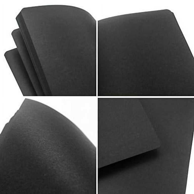 Black Journal: Black Paper Journal - College Ruled Blank Black