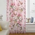 thumbnail image 5 of Pink Orchid Sheer Curtains 45 Inches Long, Spring Floral Flowers Leaves Botanical Light Filering Curtains, Breathable Simi Curtain Privacy Drapes for Kitchen Bathroom Small Window Treatment, 5 of 9