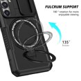 thumbnail image 4 of Allytech Magnetic Case for Samsung Galaxy S22 5G with Lens Slide Cover, [Non-Slip] [Military Grade Protection] Slim Shockproof Ring Stand Case Support Wireless Charging, Black, 4 of 10